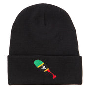 Saint Kitts and Nevis Flag Map Embroidered Long Beanie