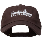 San Francisco Skyline Embroidered Washed Cap