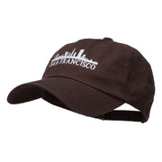 San Francisco Skyline Embroidered Washed Cap