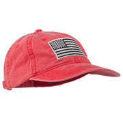 Silver American Flag Embroidered Washed Cap