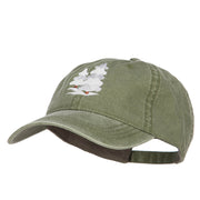 Snowy Christmas Trees Embroidered Washed Cap