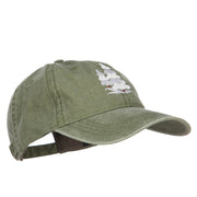 Snowy Christmas Trees Embroidered Washed Cap