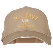 USN Veteran Military Embroidered Solid Cotton Pro Style Cap