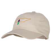 Tennessee Iris with Map Embroidered Unstructured Washed Cap