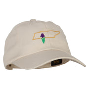 Tennessee Iris with Map Embroidered Unstructured Washed Cap