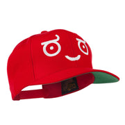 Smile Face Emoticon Embroidered Snapback Cap