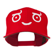 Smile Face Emoticon Embroidered Snapback Cap