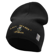 Licensed Navy Seabee Veteran Embroidered Short Beanie Made in USA