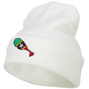 Saint Kitts and Nevis Flag Map Embroidered Long Beanie