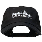 San Francisco Skyline Embroidered Washed Cap