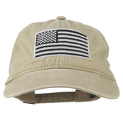 Silver American Flag Embroidered Washed Cap