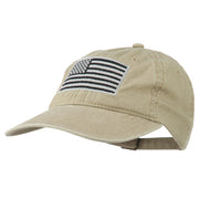 Silver American Flag Embroidered Washed Cap