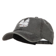 Snowy Christmas Trees Embroidered Washed Cap