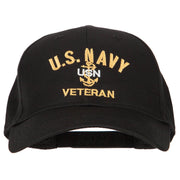 USN Veteran Military Embroidered Solid Cotton Pro Style Cap