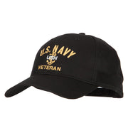 USN Veteran Military Embroidered Solid Cotton Pro Style Cap