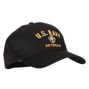 USN Veteran Military Embroidered Solid Cotton Pro Style Cap