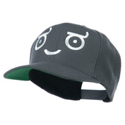 Smile Face Emoticon Embroidered Snapback Cap