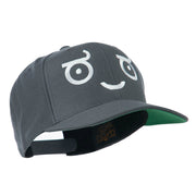 Smile Face Emoticon Embroidered Snapback Cap