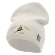 Licensed Navy Seabee Veteran Embroidered Short Beanie Made in USA