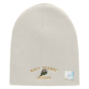 Licensed Navy Seabee Veteran Embroidered Short Beanie Made in USA