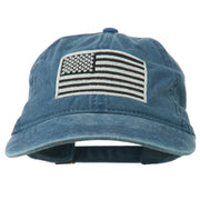 Silver American Flag Embroidered Washed Cap