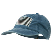 Silver American Flag Embroidered Washed Cap