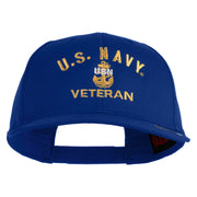 USN Veteran Military Embroidered Solid Cotton Twill Pro Style Cap - Royal OSFM
