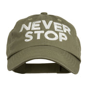 Never Stop Embroidered Washed Cap