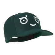 Smile Face Emoticon Embroidered Snapback Cap