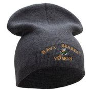 Licensed Navy Seabee Veteran Embroidered Short Beanie Made in USA