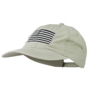 Silver American Flag Embroidered Washed Cap