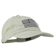 Silver American Flag Embroidered Washed Cap