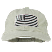 Silver American Flag Embroidered Washed Cap