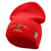 Licensed Navy Seabee Veteran Embroidered Short Beanie Made in USA