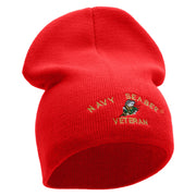 Licensed Navy Seabee Veteran Embroidered Short Beanie Made in USA