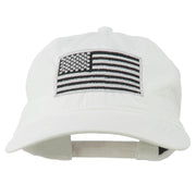 Silver American Flag Embroidered Washed Cap