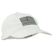 Silver American Flag Embroidered Washed Cap