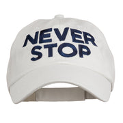 Never Stop Embroidered Washed Cap