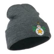 Snowman Christmas Ornament Embroidered Beanie