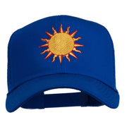 Sun Outline Embroidered Mesh Cap