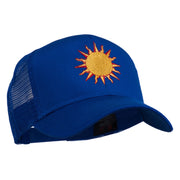 Sun Outline Embroidered Mesh Cap