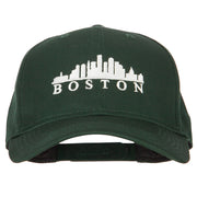 Boston Skyline Embroidered Solid Cotton Pro Style Cap