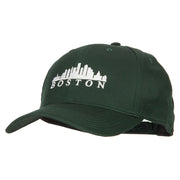 Boston Skyline Embroidered Solid Cotton Pro Style Cap