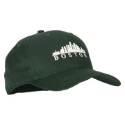 Boston Skyline Embroidered Solid Cotton Pro Style Cap