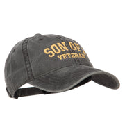 Son of a Veteran Embroidered Washed Cap