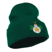 Snowman Christmas Ornament Embroidered Beanie