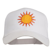 Sun Outline Embroidered Mesh Cap