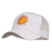 Sun Outline Embroidered Mesh Cap