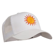 Sun Outline Embroidered Mesh Cap