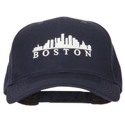 Boston Skyline Embroidered Solid Cotton Pro Style Cap